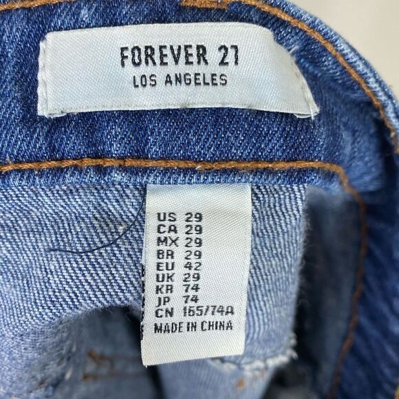 Forever 21 Blue Distressed Denim Mini Skirt - Picture 3 of 4